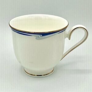 LENOX - Bone China Coffee Cup - Cobalt Blue Gold Trim - Debut Collection Joanna